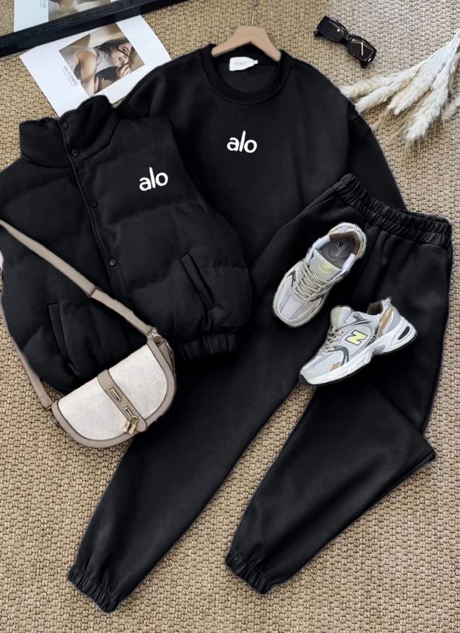 مصغّر المنتج 1: سوت alo - ٣ قطع سويدي