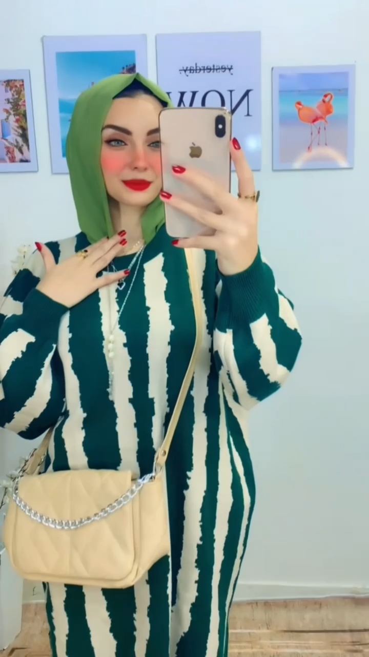 مصغّر المنتج 15: بنشو/تونك طويل شرايح أبيض