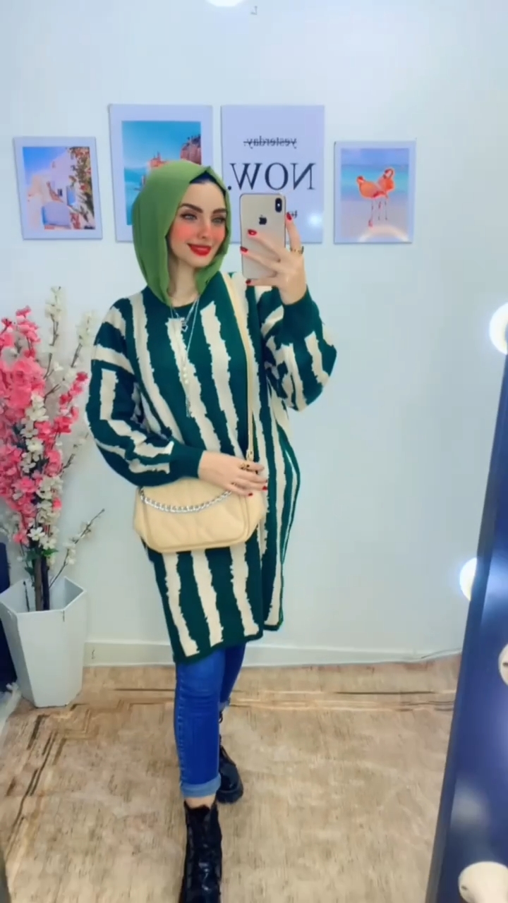 مصغّر المنتج 16: بنشو/تونك طويل شرايح أبيض