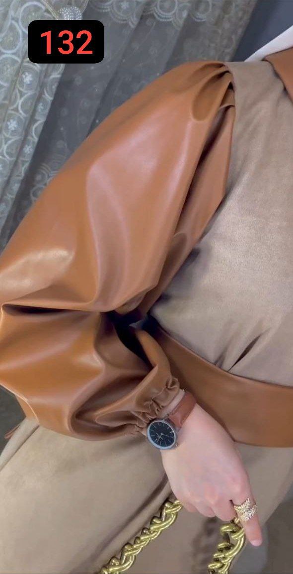 مصغّر المنتج 2: دريس شتوي كمّ بلمسات جلد