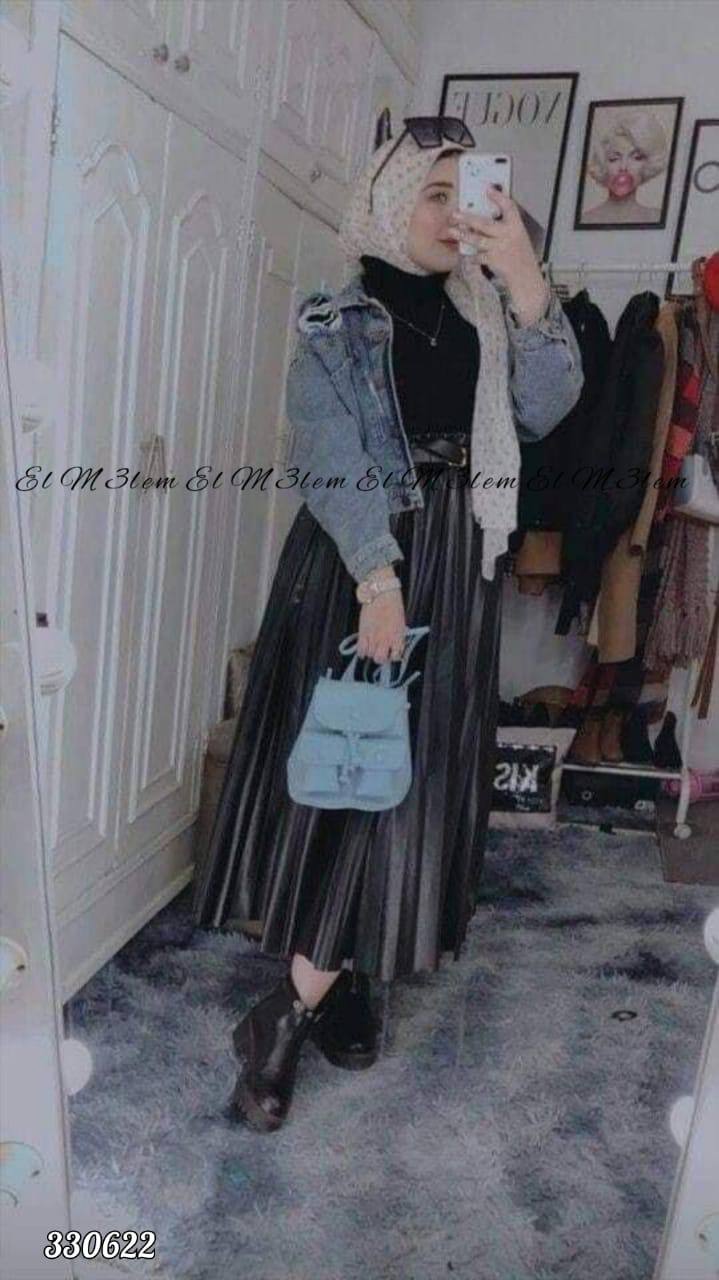 مصغّر المنتج 3: جيبة بليسيه جلد بحزام