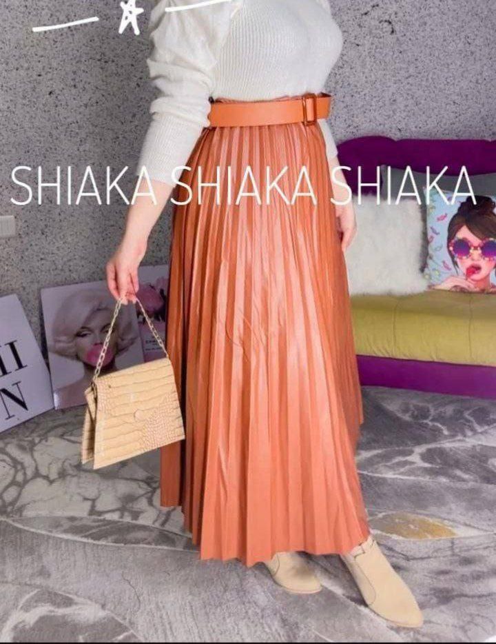 مصغّر المنتج 5: جيبة بليسيه جلد بحزام