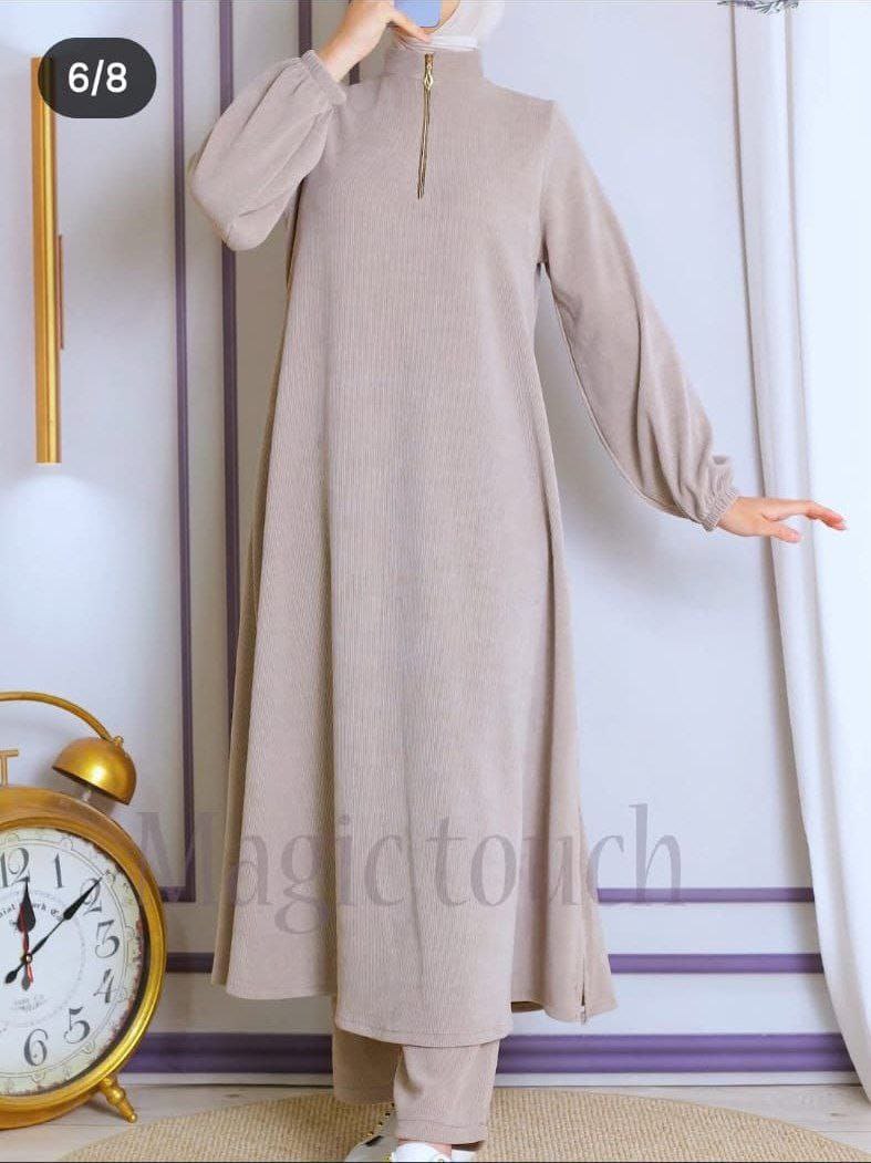 مصغّر المنتج 3: طقم دريس قطعتين قطيفة مضلع