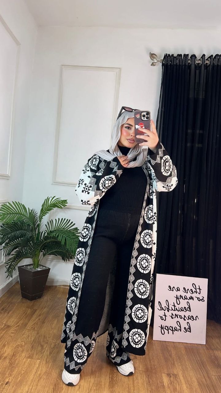 مصغّر المنتج 1: سوت شتوي 3 قطع تريكو صوف مطبوع