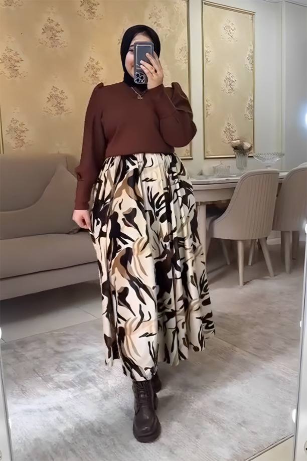 مصغّر المنتج 3: طقم شتوي جيبة اسكوب وبلوزة ريب مضلع – كولكشن 2025