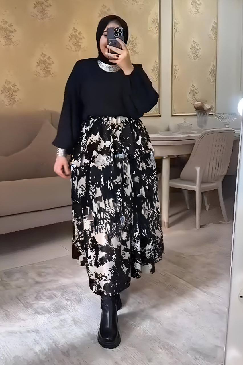 مصغّر المنتج 1: طقم شتوي جيبة اسكوب وبلوزة ريب مضلع – كولكشن 2025