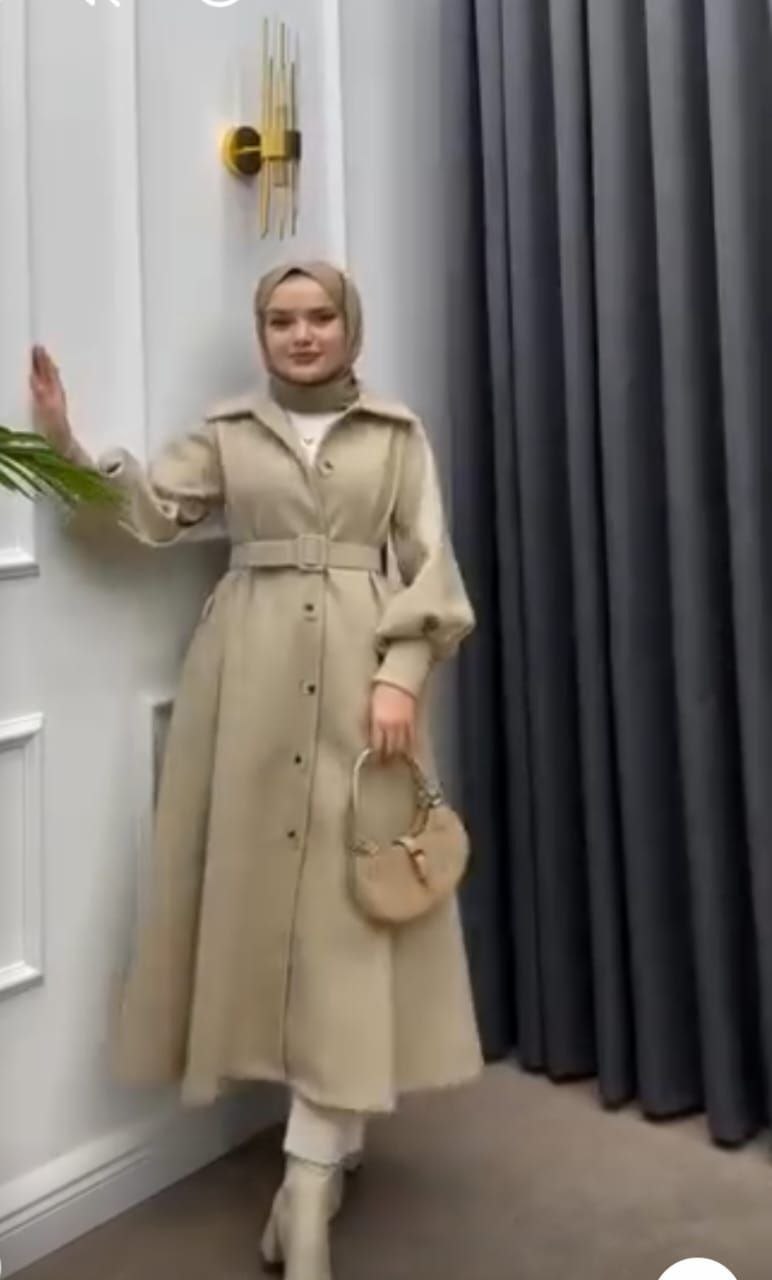 مصغّر المنتج 8: بالطو طويل بحزام