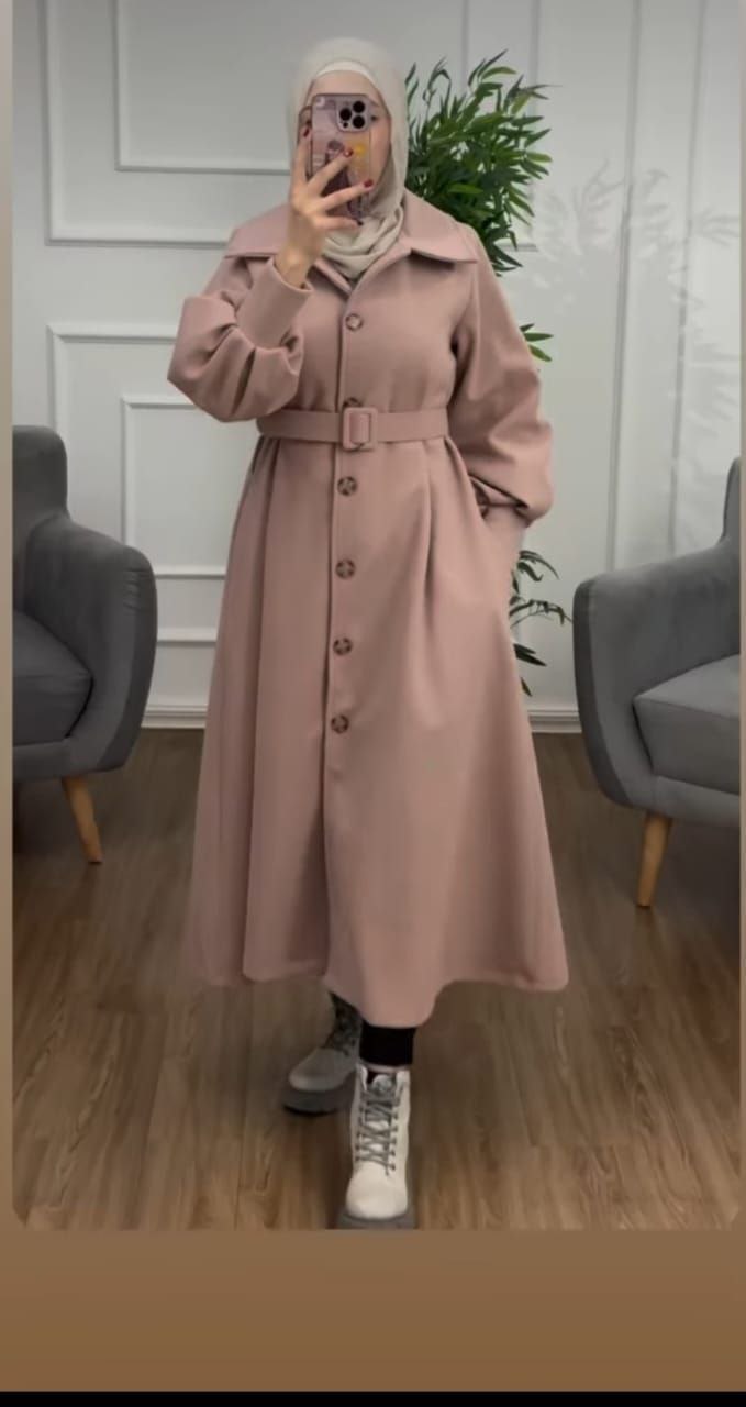 مصغّر المنتج 11: بالطو طويل بحزام