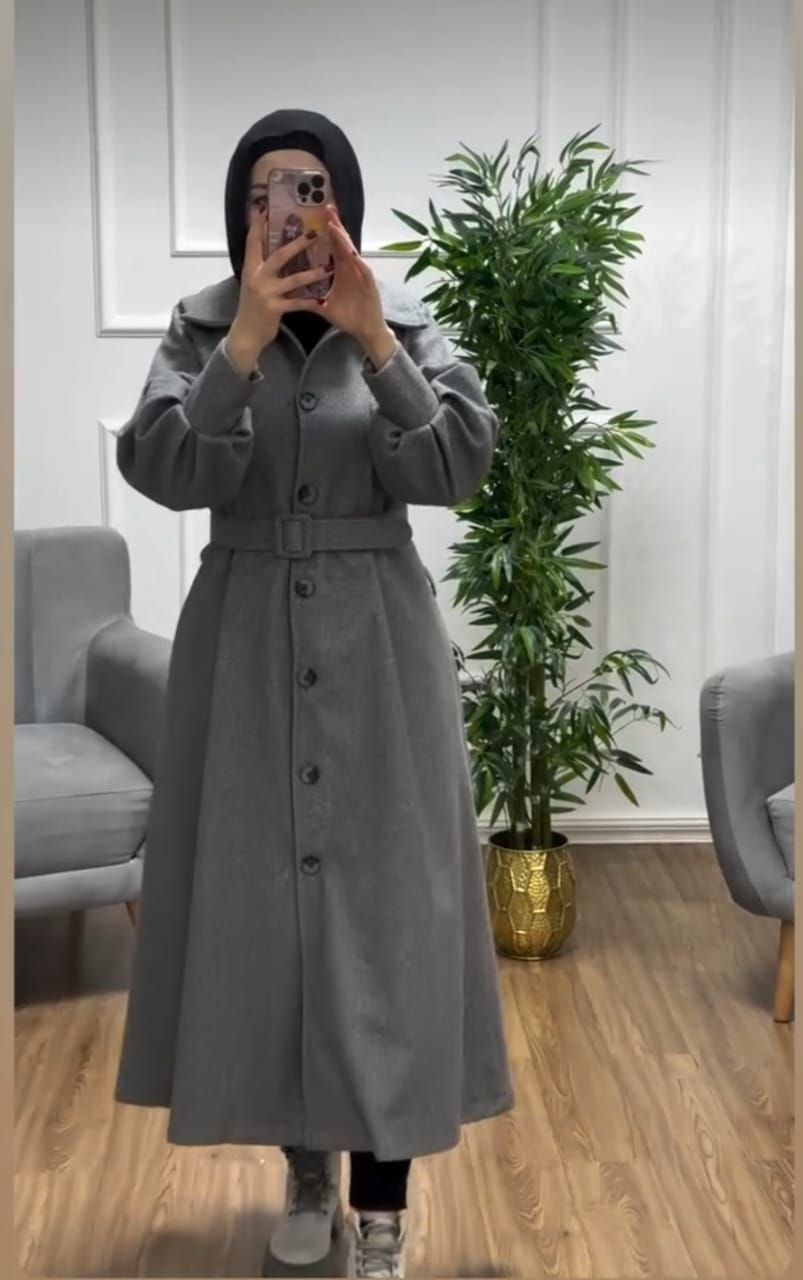 مصغّر المنتج 7: بالطو طويل بحزام