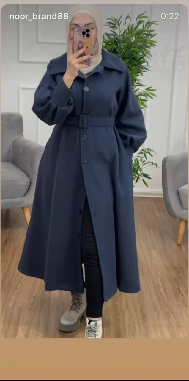 مصغّر المنتج 1: بالطو طويل بحزام