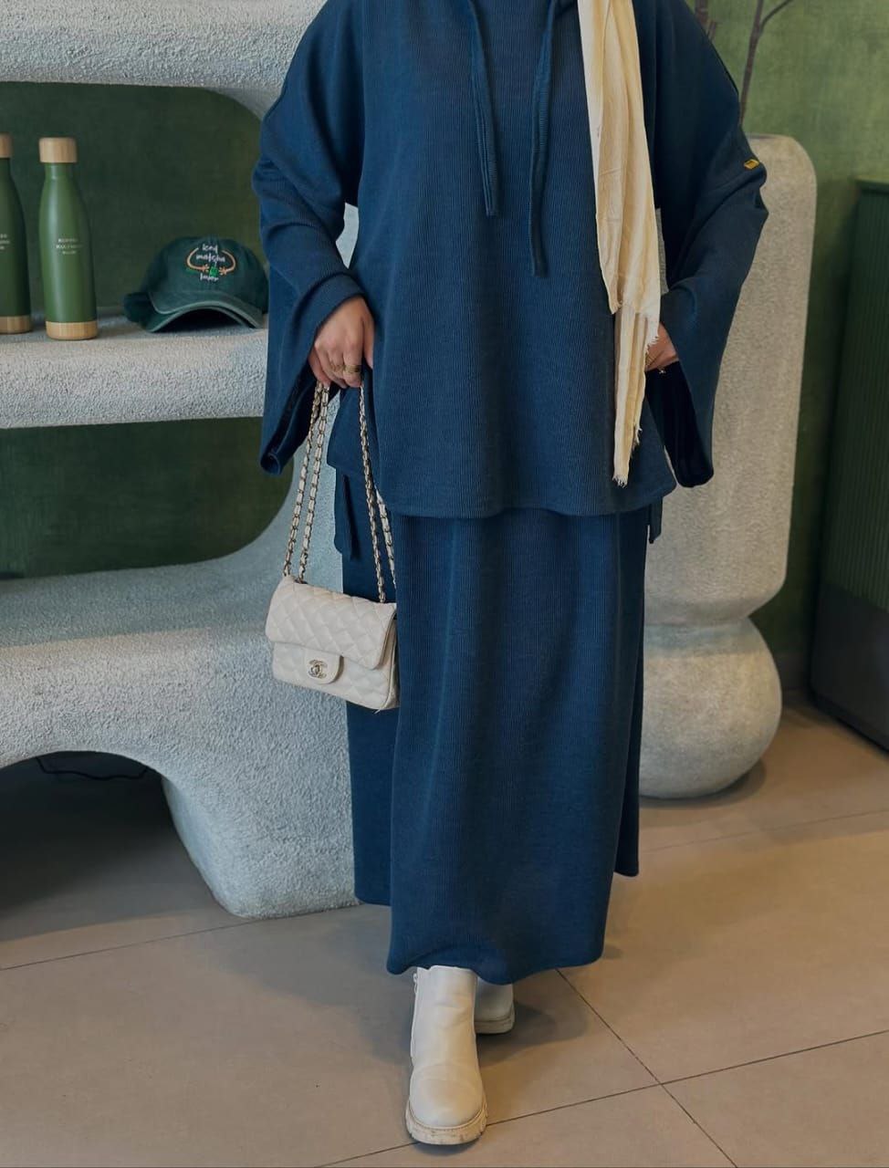 مصغّر المنتج 1: سوت محجبات قطعتين جيبة وبلوزة ريب – كولكشن 2025