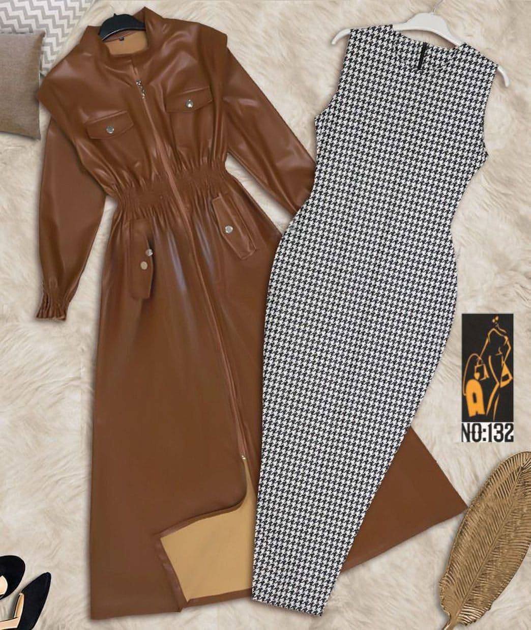 مصغّر المنتج 2: طقم "تونس" قطعتين (بيزك كاروه ودرس جلد)