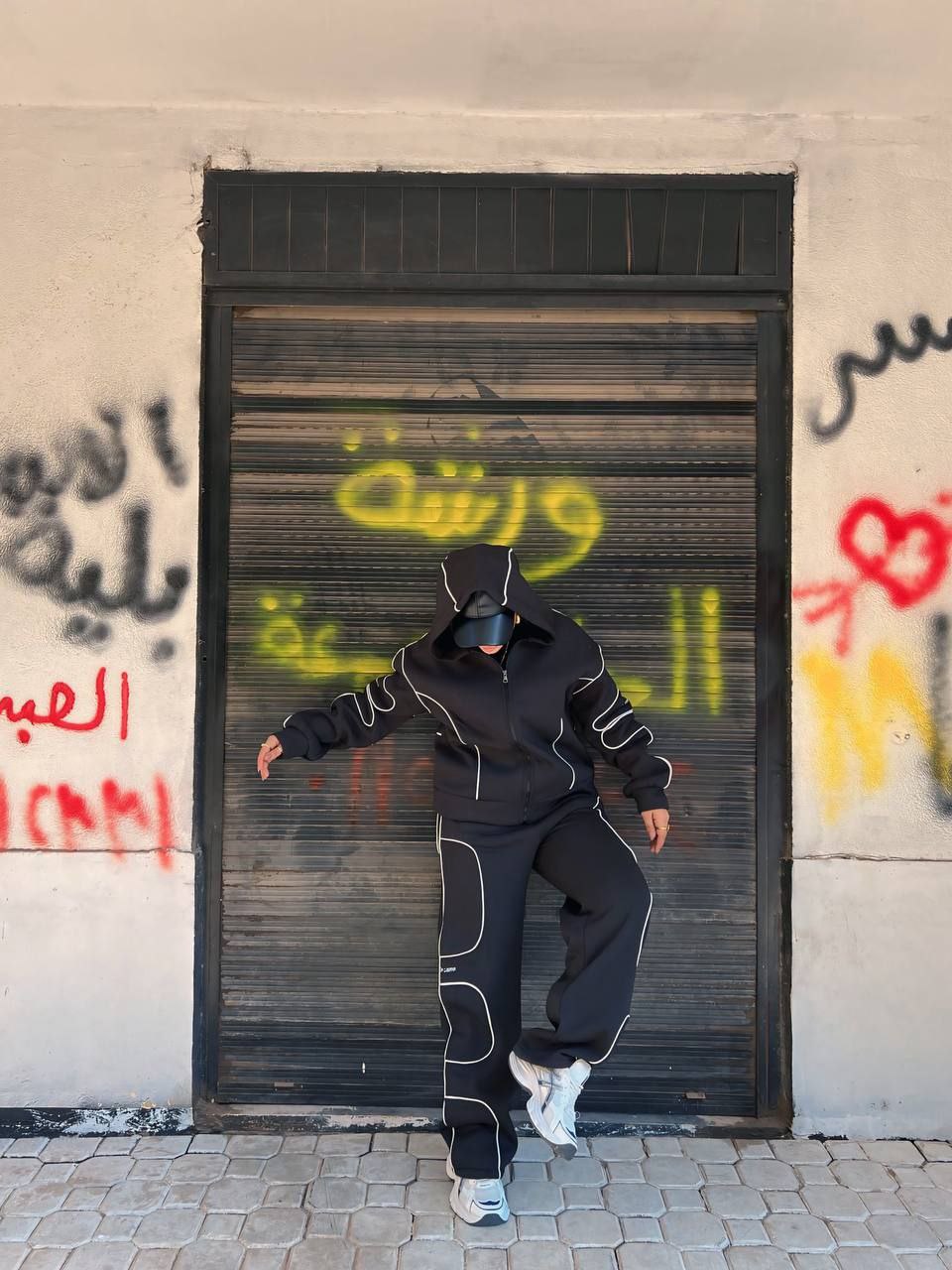 مصغّر المنتج 1: سوت  "ميلتون قطن" بسحاب وخط أبيض.