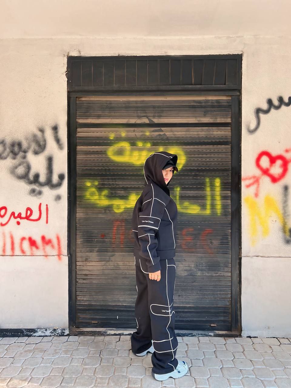 مصغّر المنتج 3: سوت  "ميلتون قطن" بسحاب وخط أبيض.