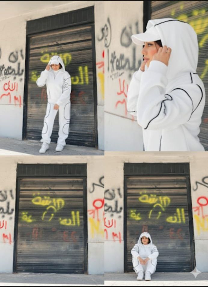 مصغّر المنتج 8: سوت  "ميلتون قطن" بسحاب وخط أبيض.