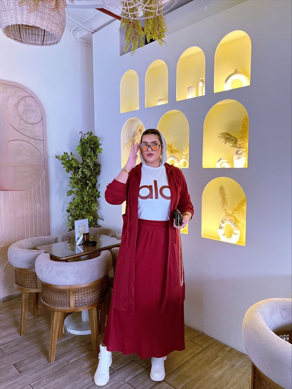 مصغّر المنتج 4: طقم ثلاث قطع "قطيفة مضلع" بتطريز Alo.