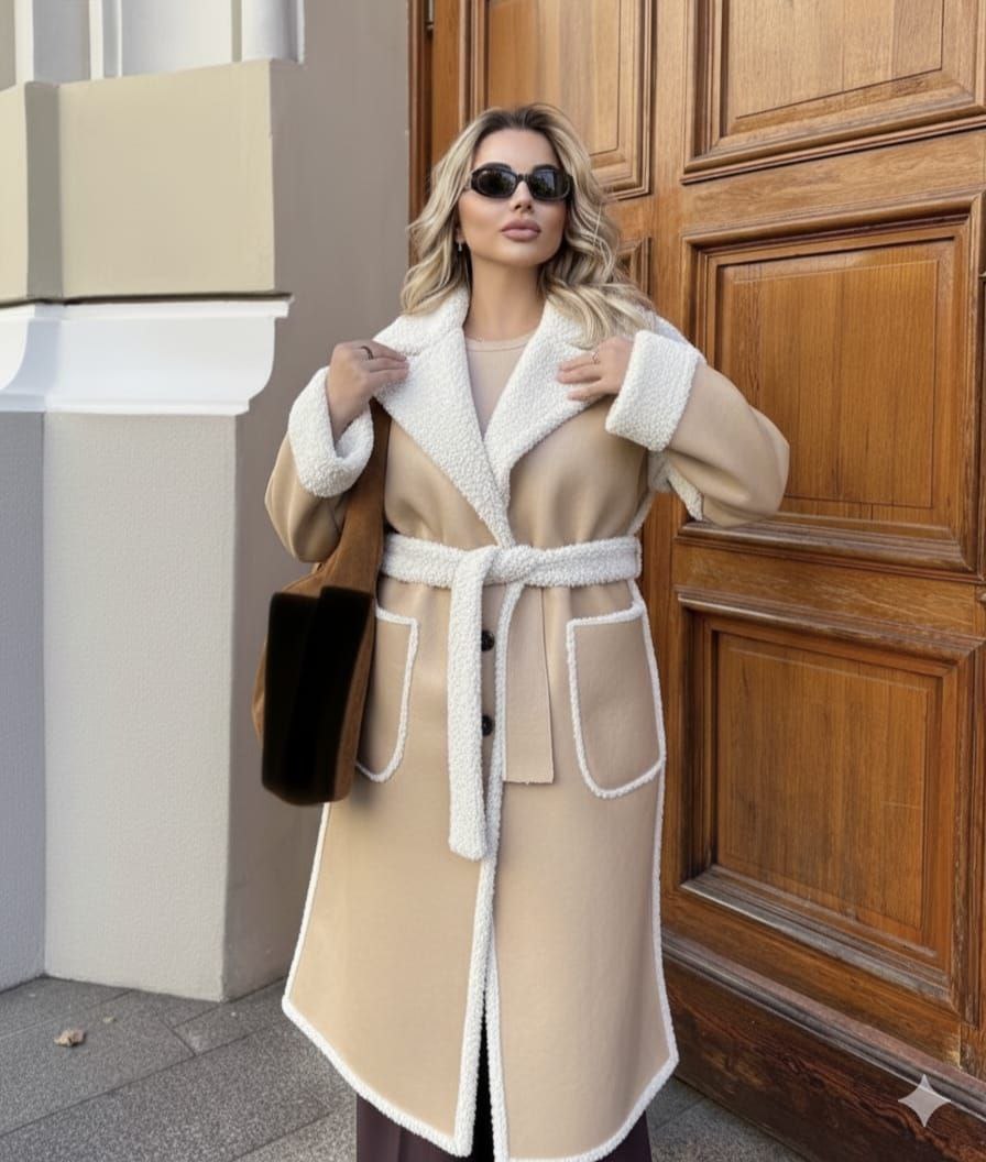 مصغّر المنتج 3: بالطو جلد مبطن فرو