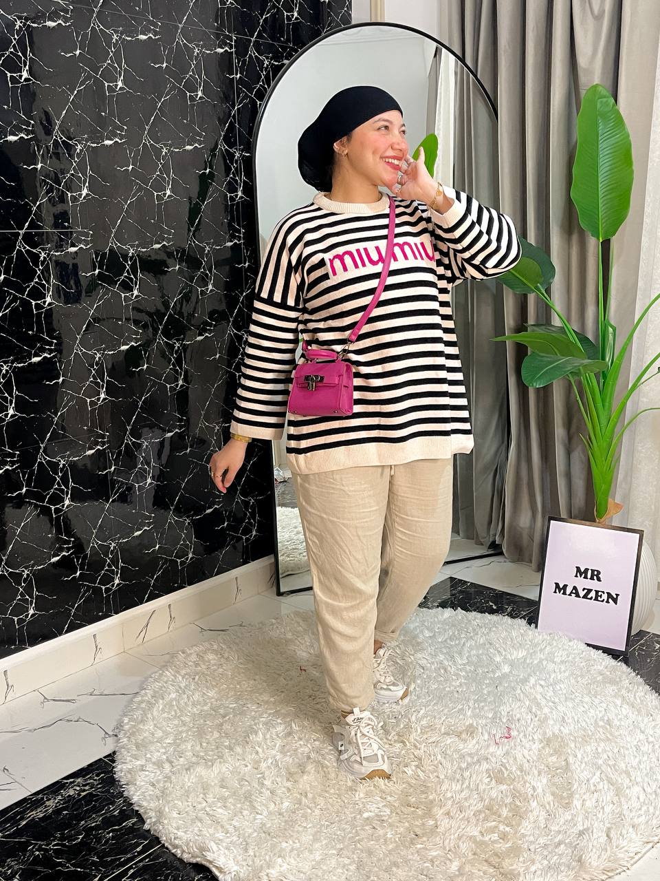 مصغّر المنتج 1: بلاوز Miu مقلمة