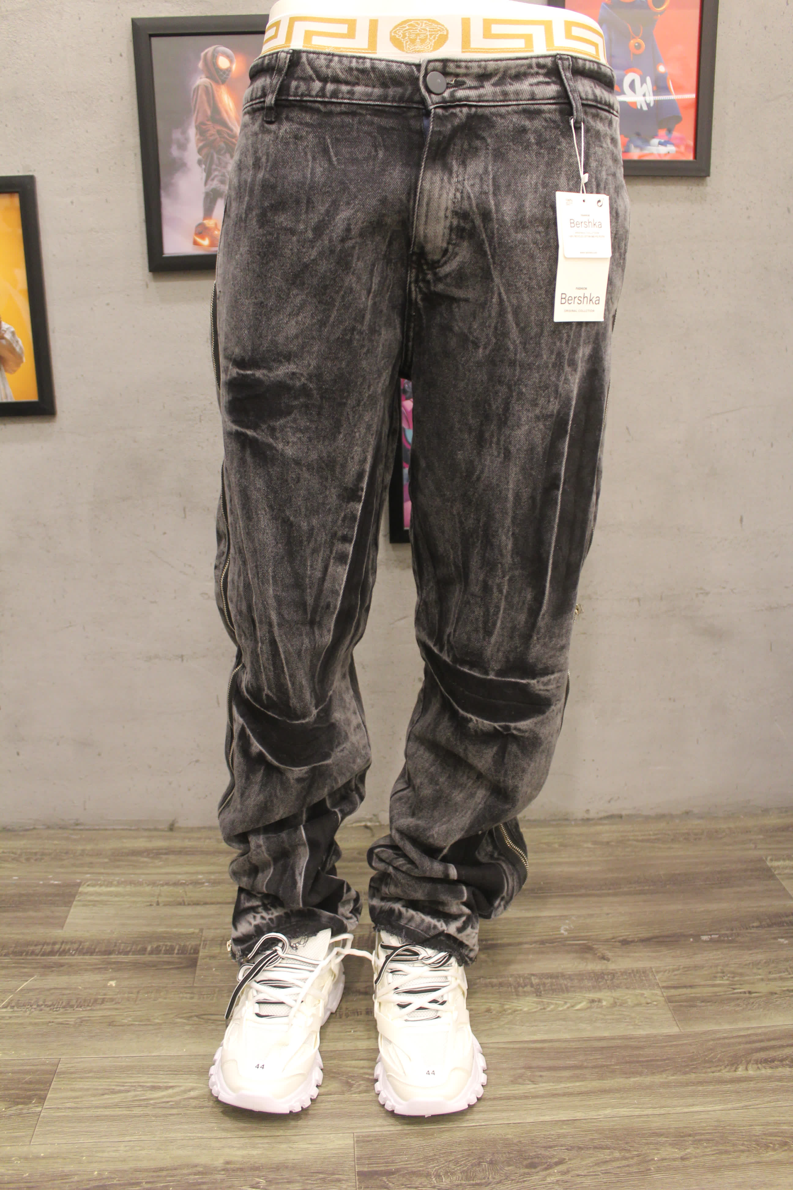 مصغّر المنتج 3: وايد ليج جينز "بيرشكا" سوست جانبية 