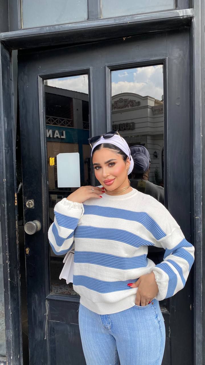 مصغّر المنتج 1: بلوزه مقلم اوفر سايز