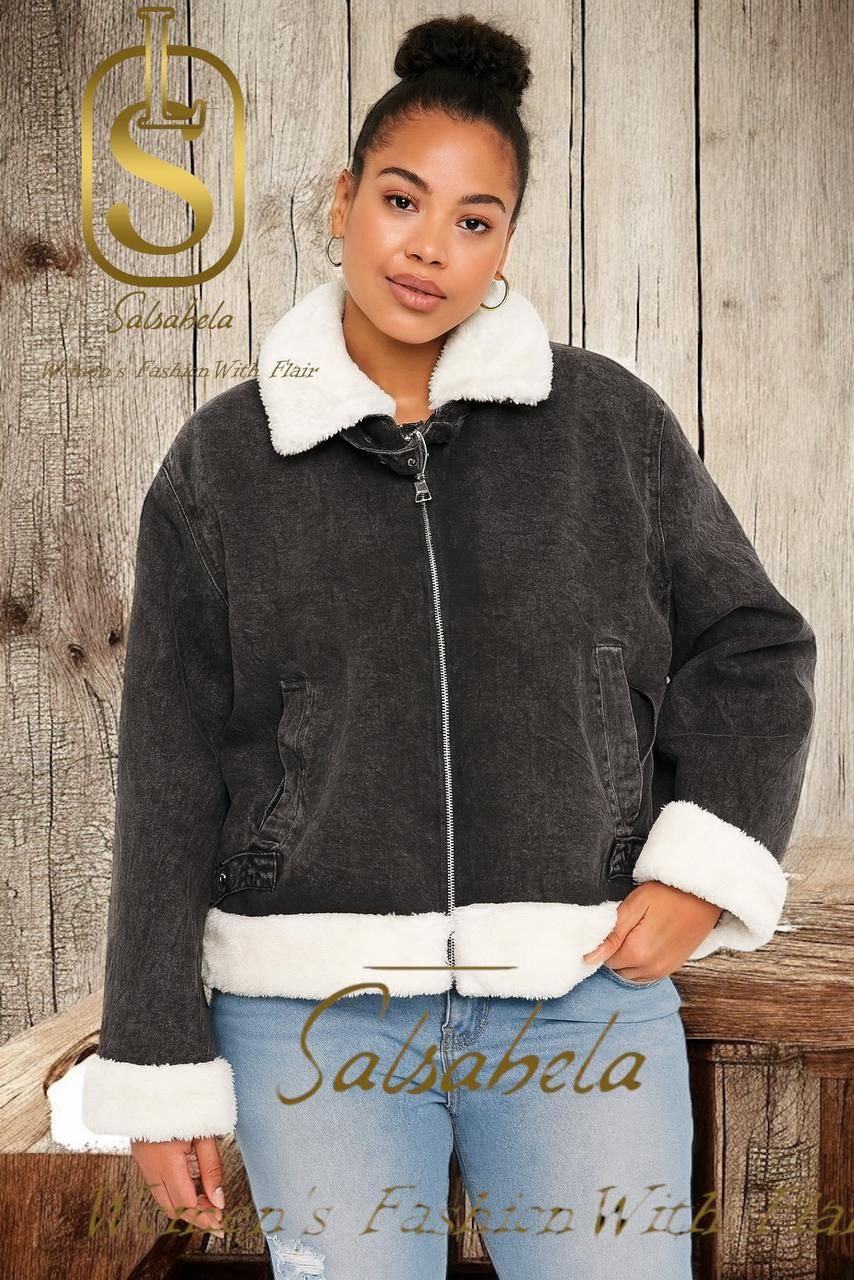 مصغّر المنتج 1: جاكت جينز مبطن فرو