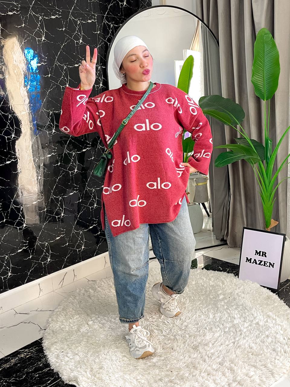 مصغّر المنتج 5: بلوزه موهير أكمام فرولة