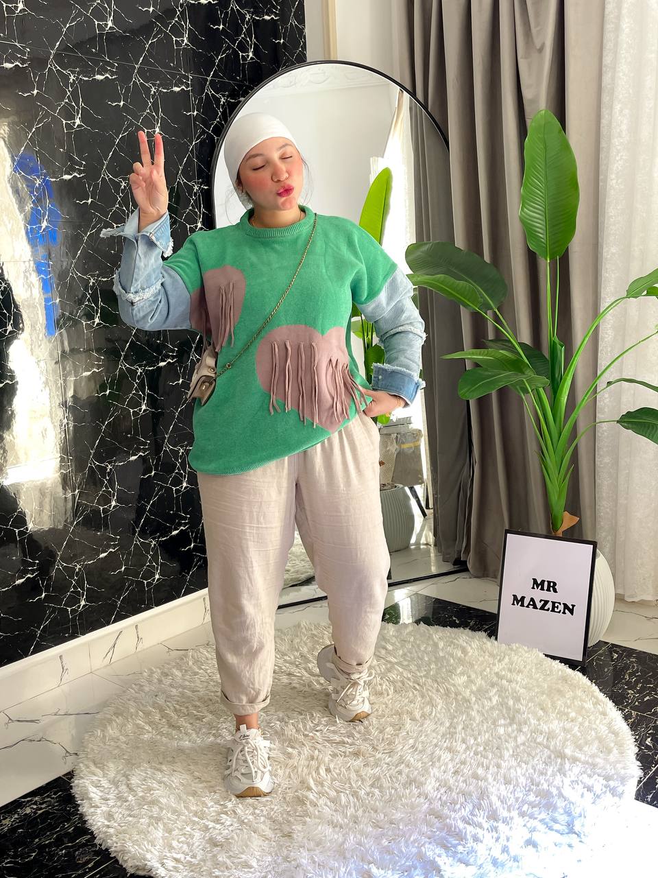 مصغّر المنتج 6: بلوزه عجينة قلوب كم جينز