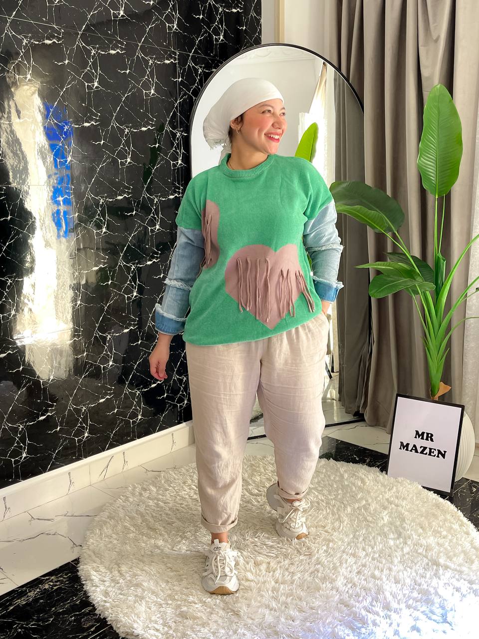 مصغّر المنتج 8: بلوزه عجينة قلوب كم جينز