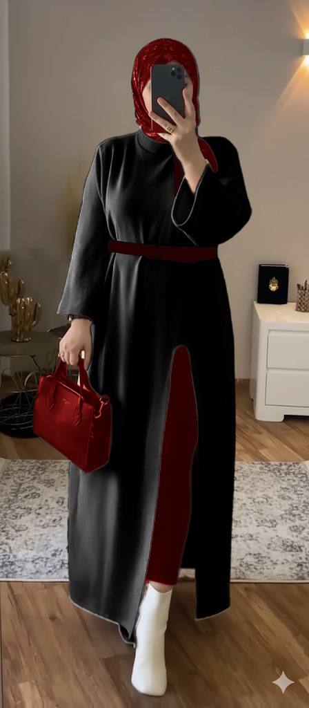 مصغّر المنتج 1: تونز جيبة قطعتين بحزام