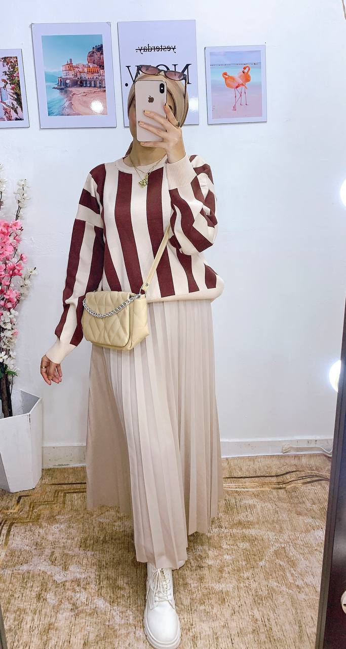 مصغّر المنتج 10: بلوزه عجينة مقلمة تركي