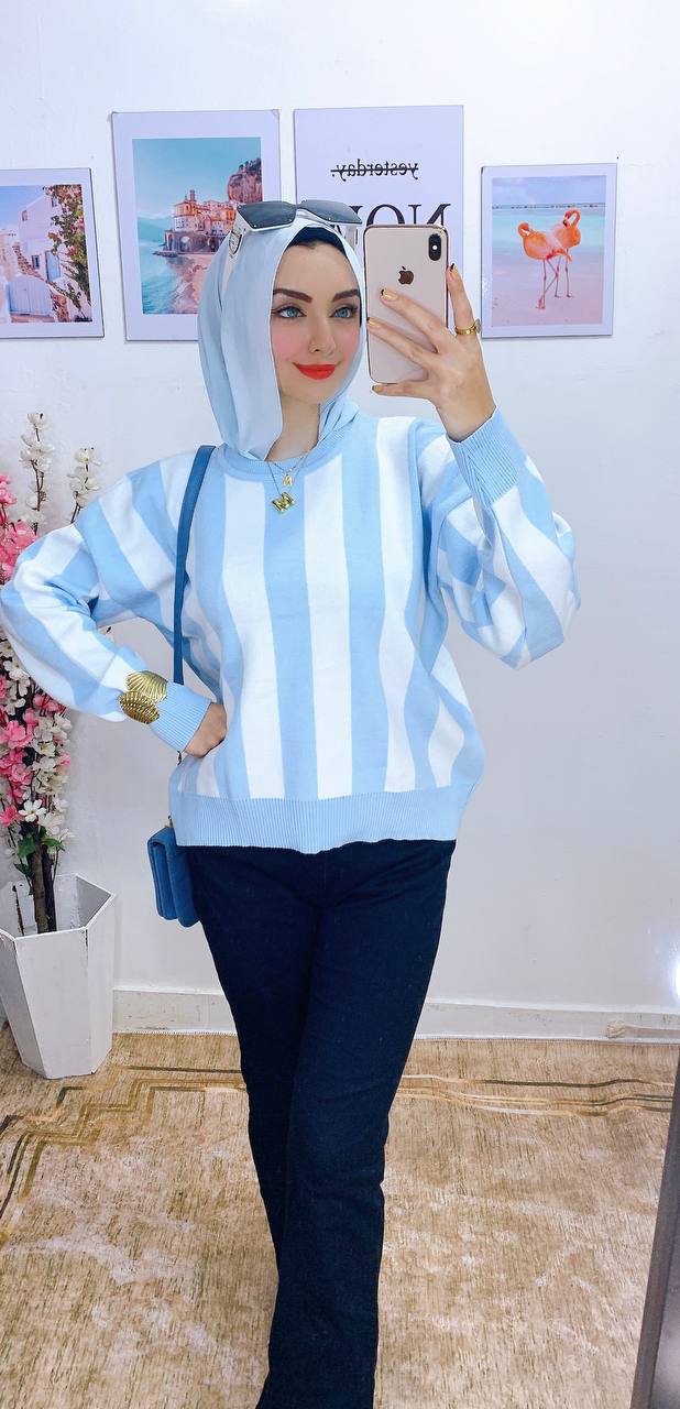 مصغّر المنتج 6: بلوزه عجينة مقلمة تركي