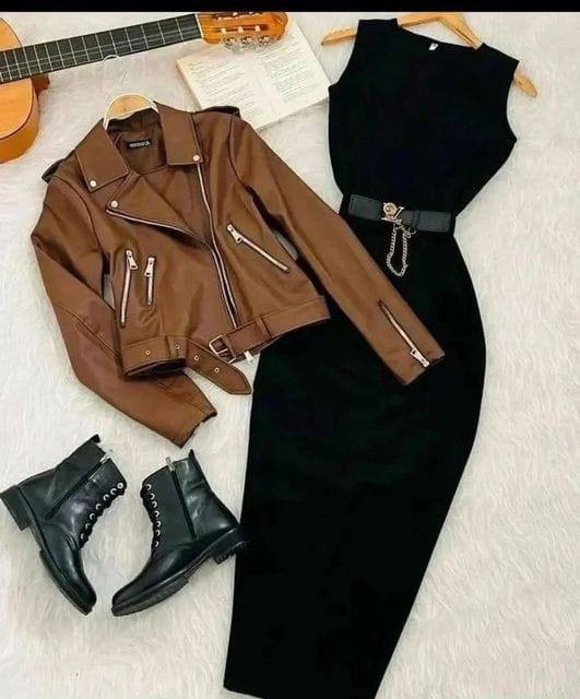 مصغّر المنتج 2: طقم جاكيت جلد وبيزك