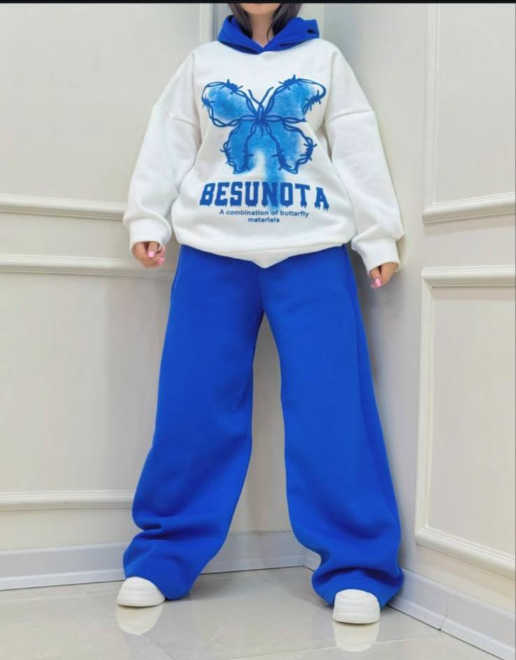 سوت قطعتين قطن – طبعة فراشة