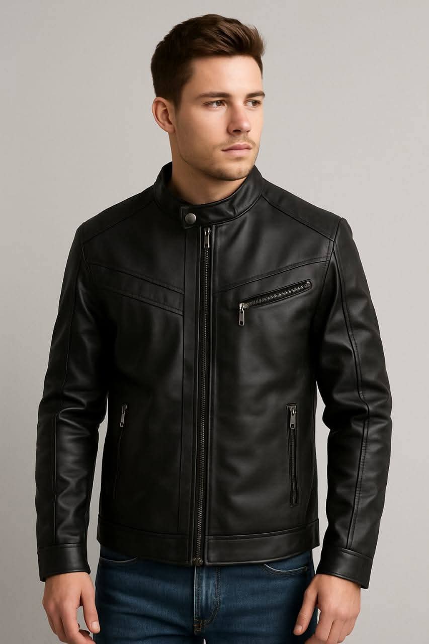 جاكيت جلد أسود