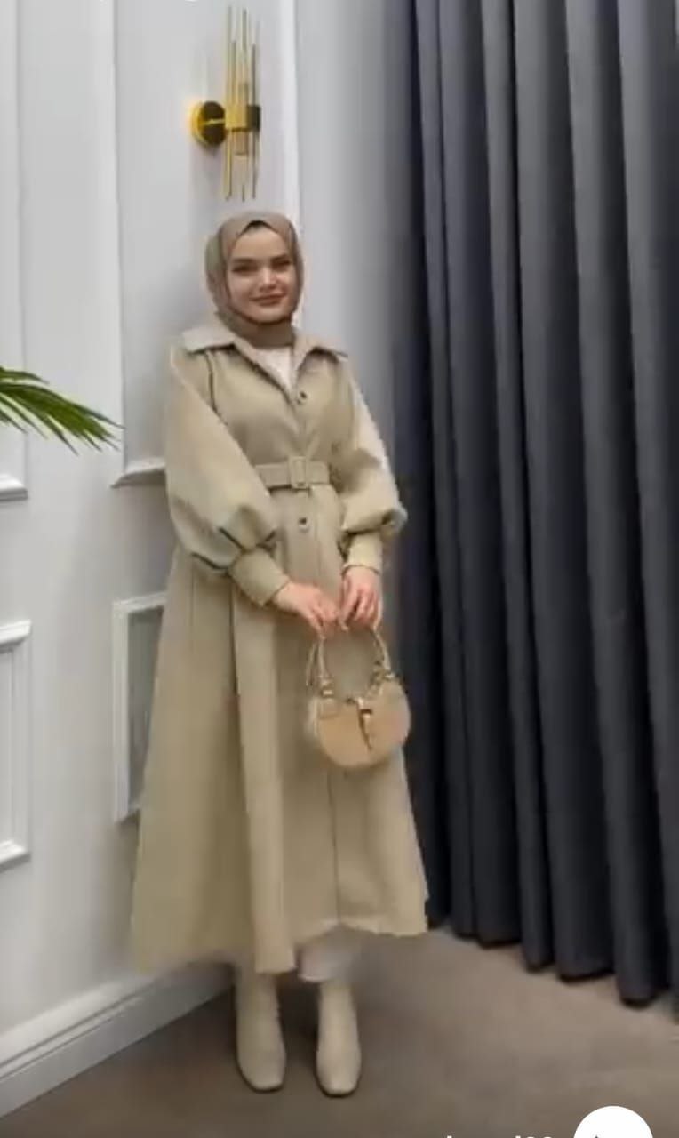 بالطو طويل بحزام