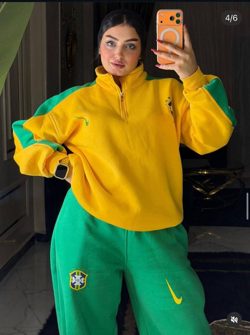 سوت شتوي قطعتين بطباعة فنية