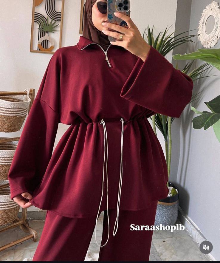 طقم (سوت) شتوي ميلتون تركي بنصف سحاب وشداد.