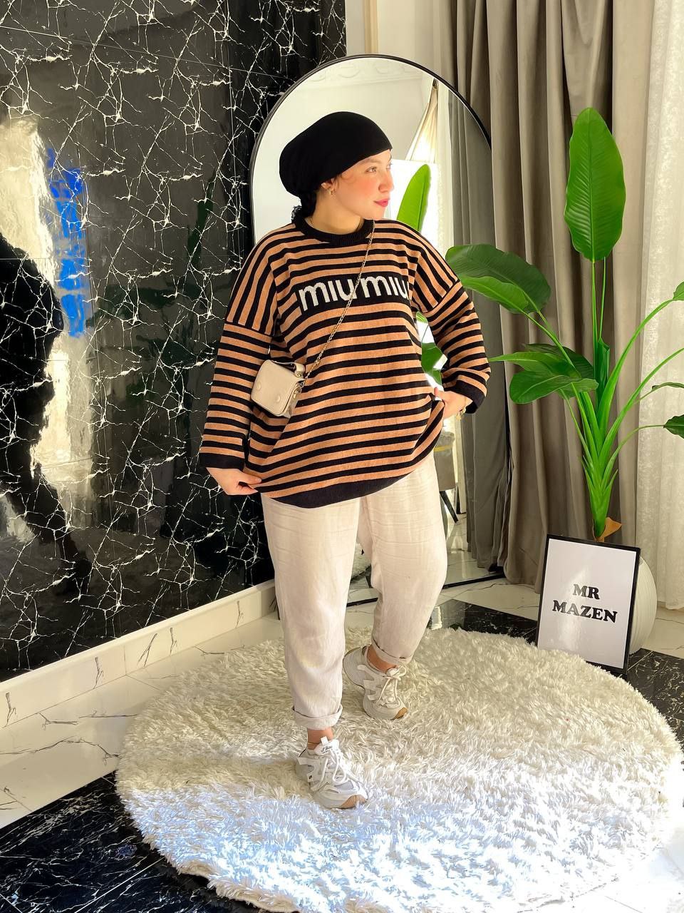 بلاوز Miu مقلمة